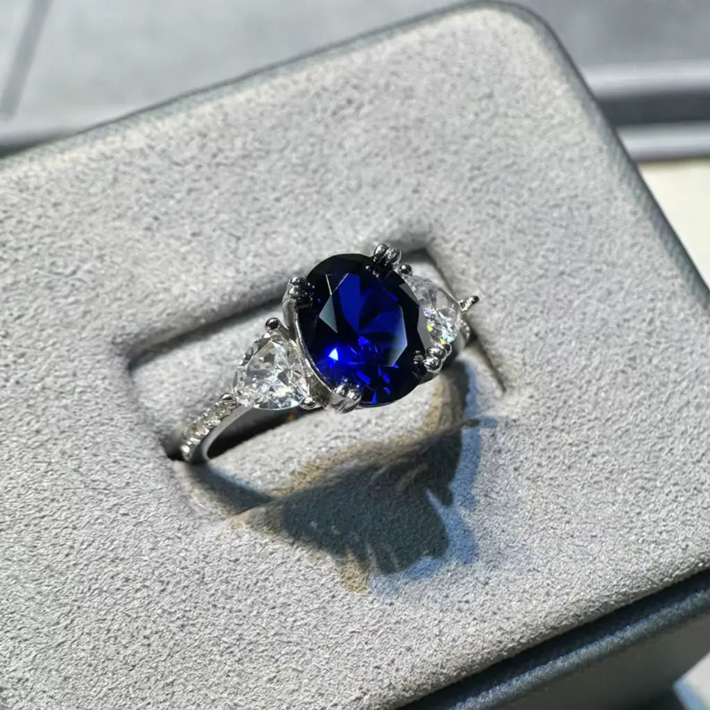 Zaffiro Silver Ring in 925 sterling silver