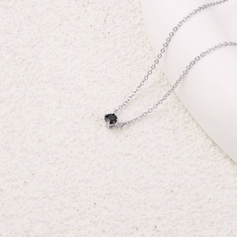 Onyx zierliche Diamant-Halskette