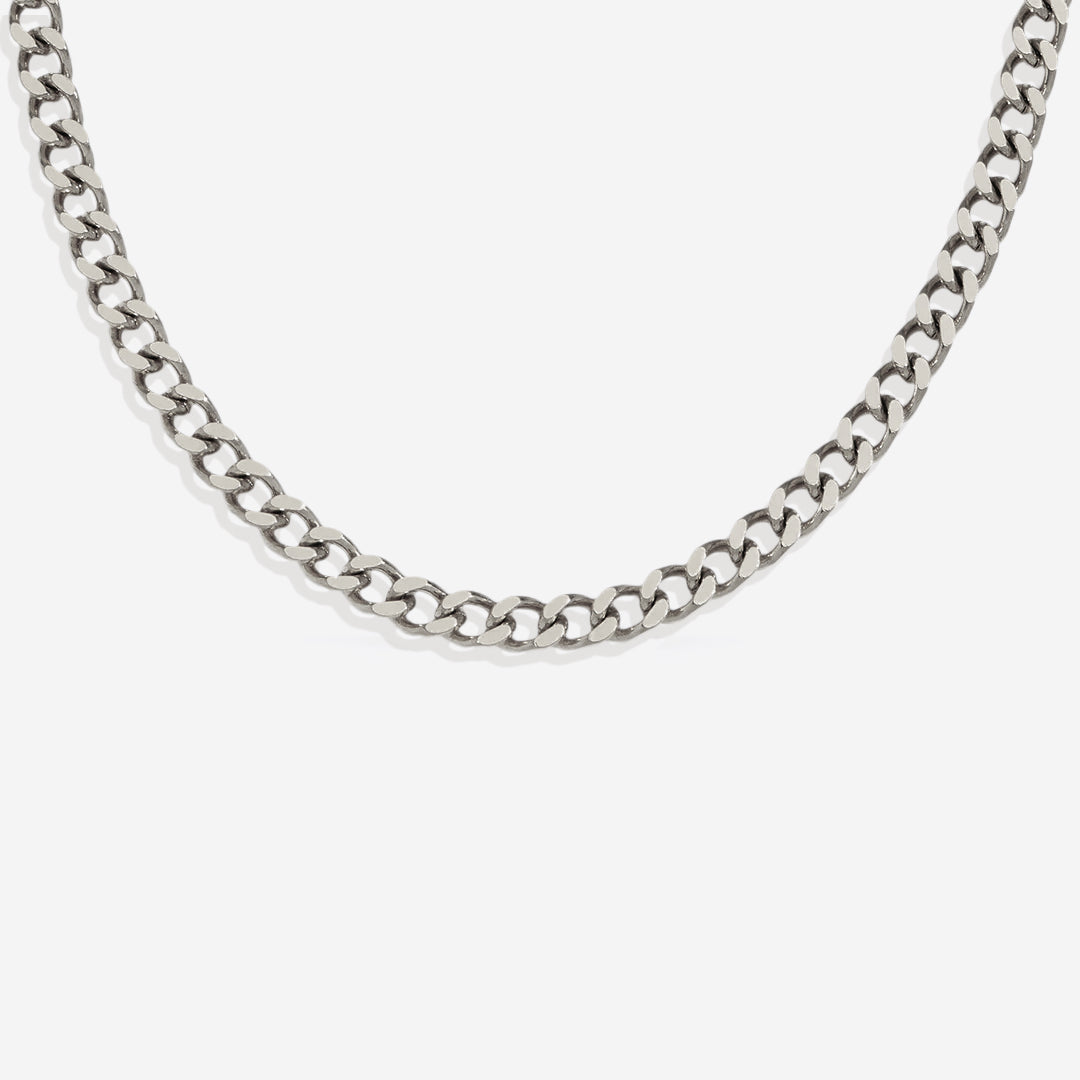 6mm Cuban Chain Necklace in 925 sterling silver