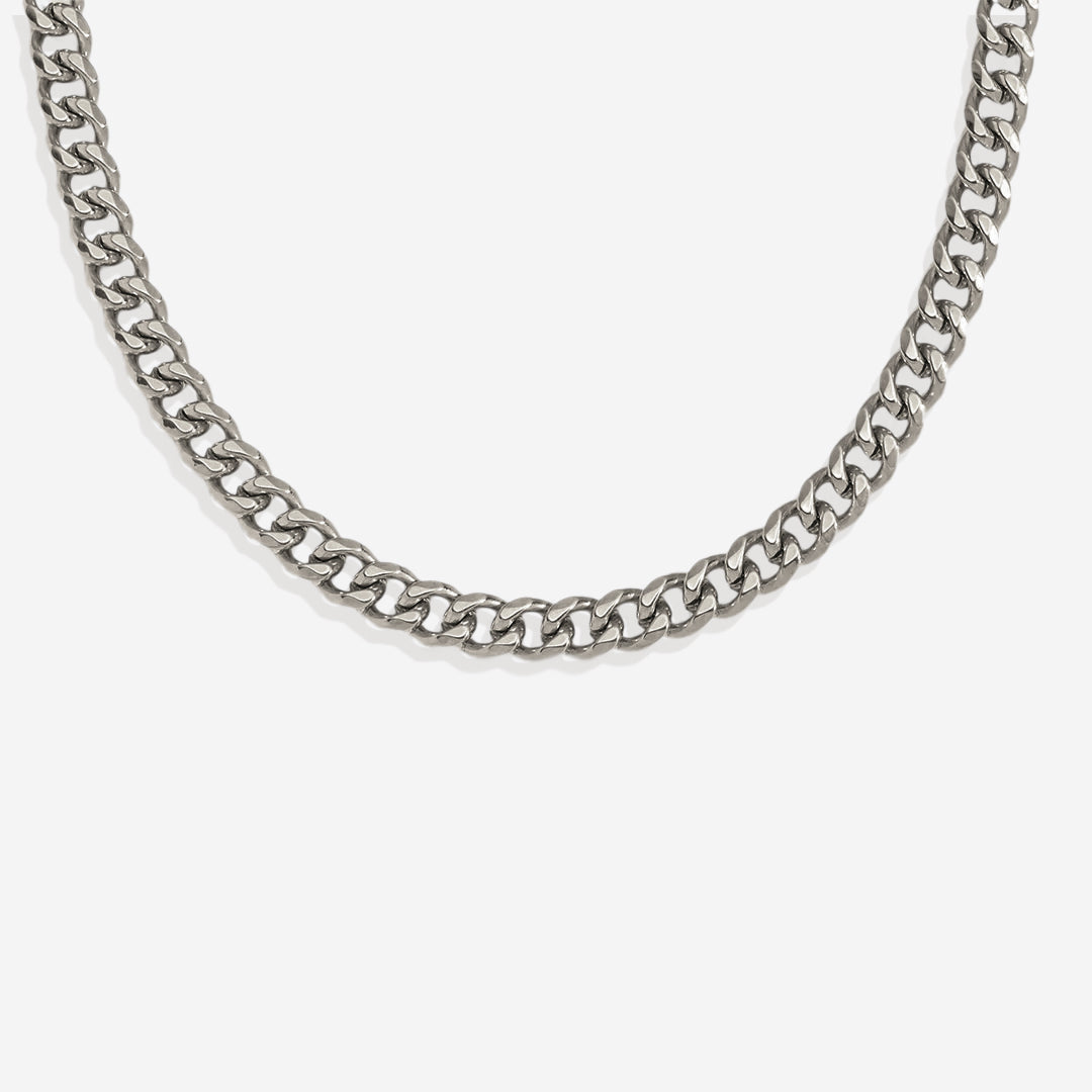 8mm Cuban Chain Necklace in 925 sterling silver