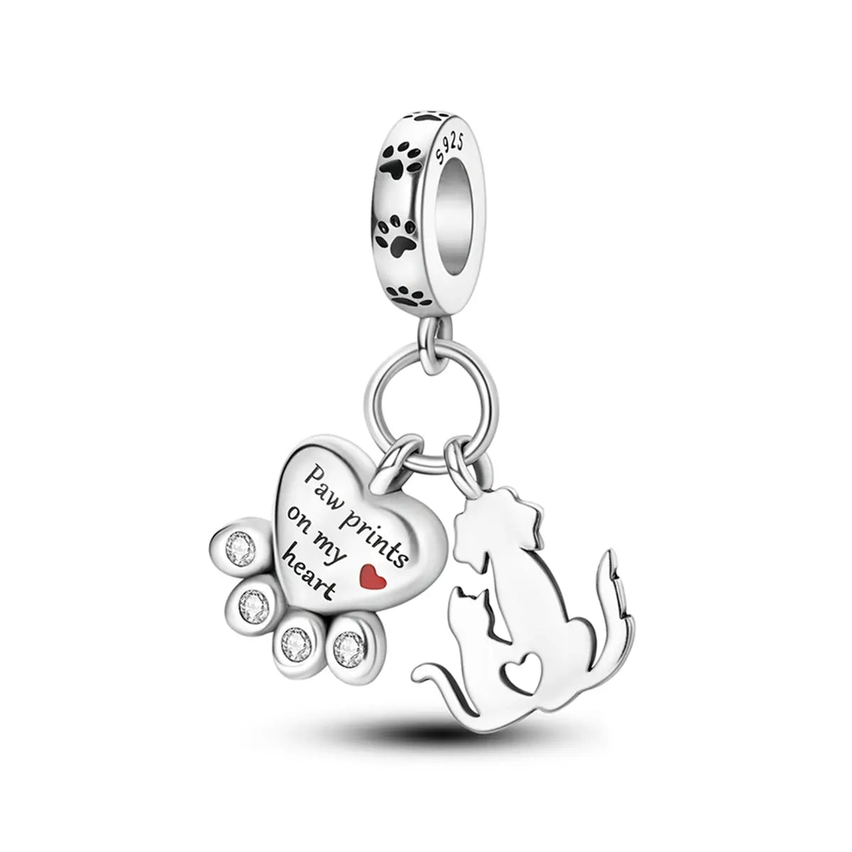 Dog and Cat Charm in 925 Sterling Silver — Vanny Jewels