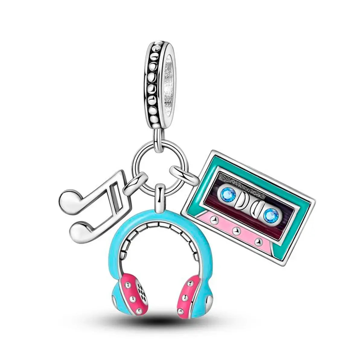 Retro Music Charm in 925 Sterling Silver — Vanny Jewels