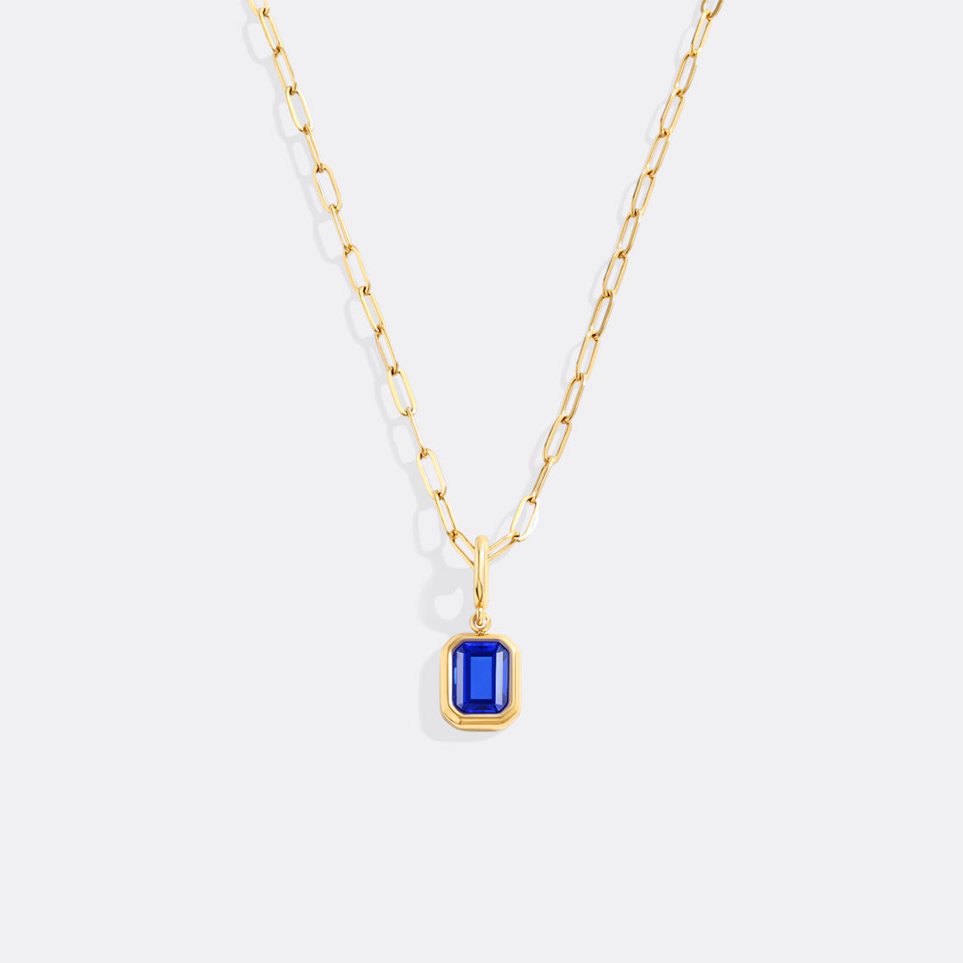 Baguette-Geburtsstein-Charm-Halskette