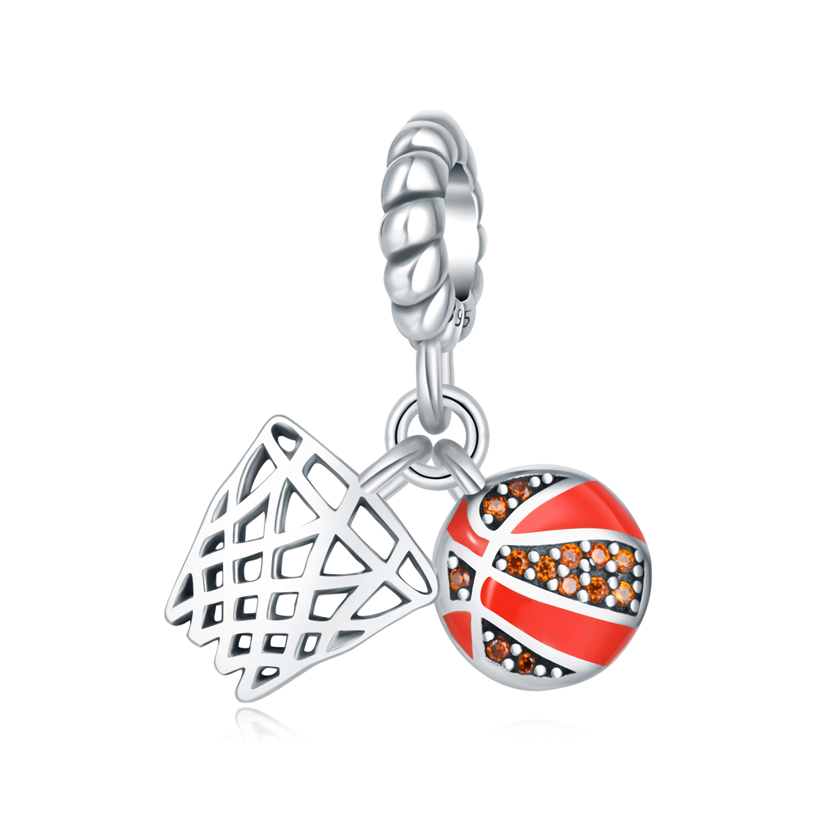 Basketball Charm in 925 Sterling Silver — Vanny Jewels