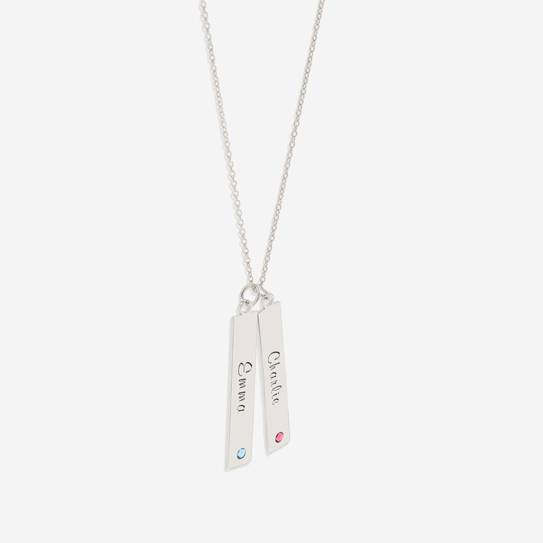 Birthstone Bar Necklace in 925 sterling silver