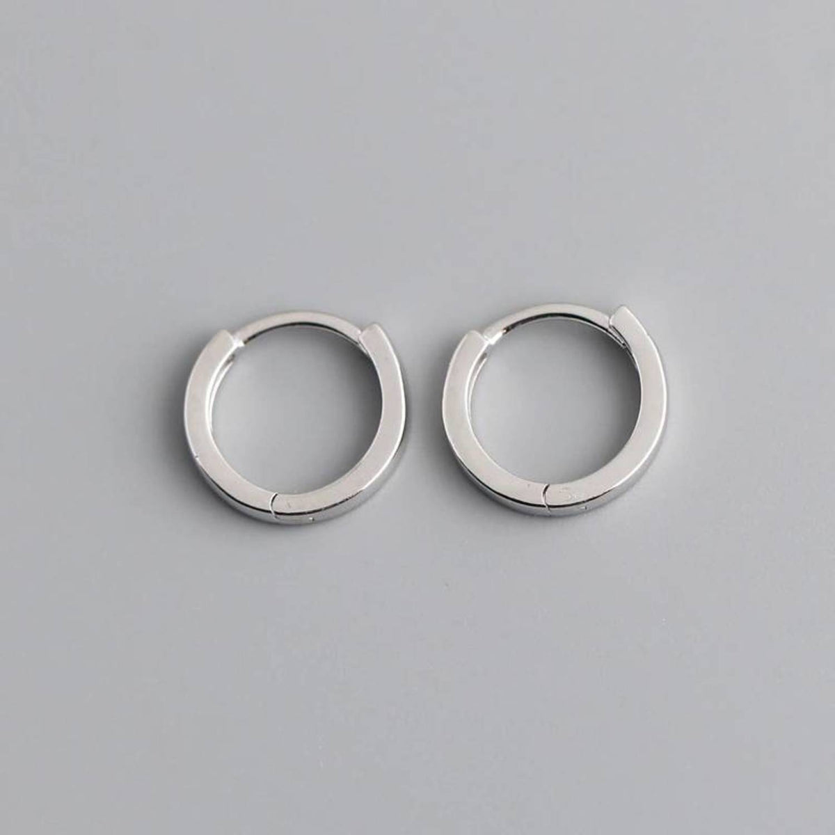 Block Huggie Earrings in 925 sterling silver