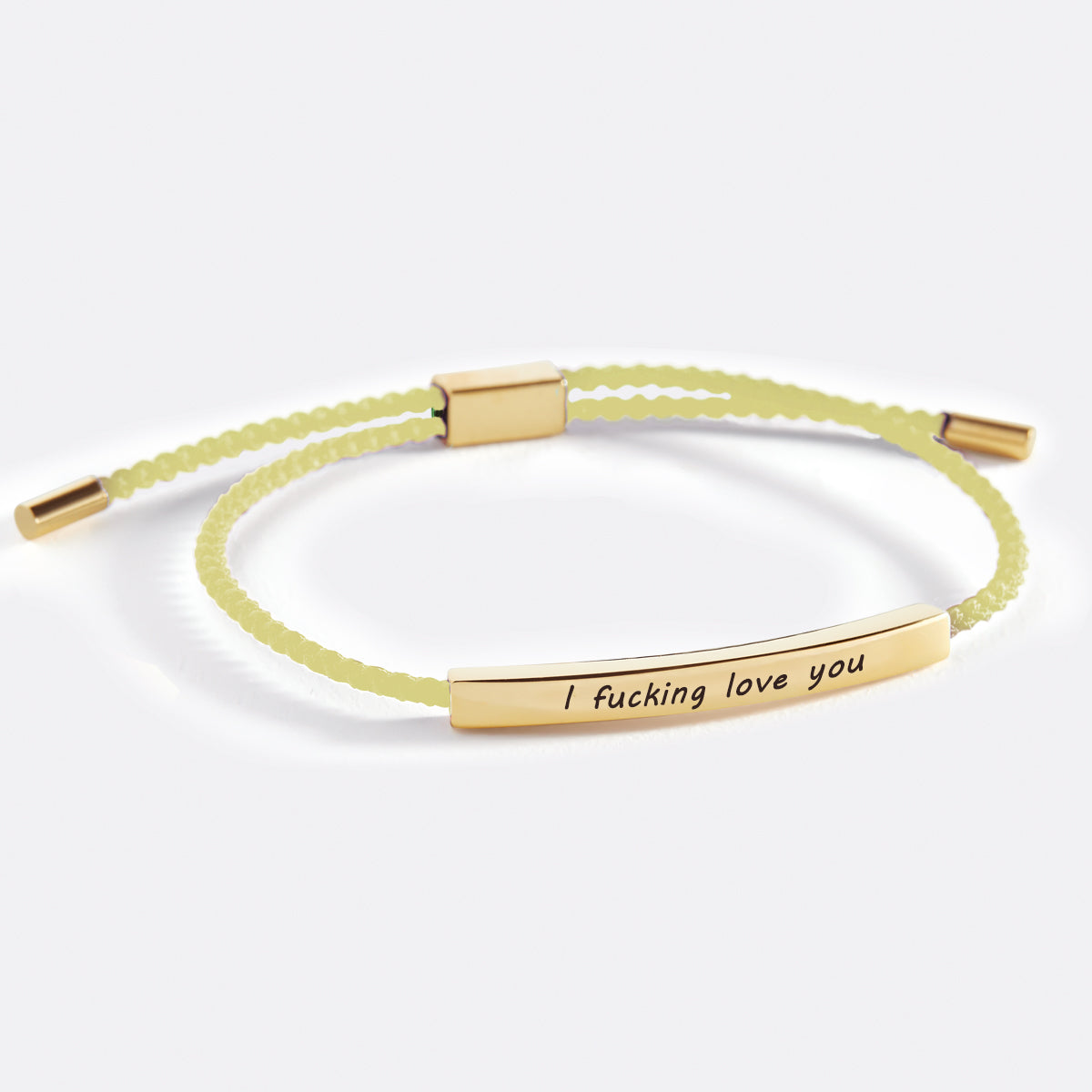I Fucking Love You Inspire Bracelet in gold tone