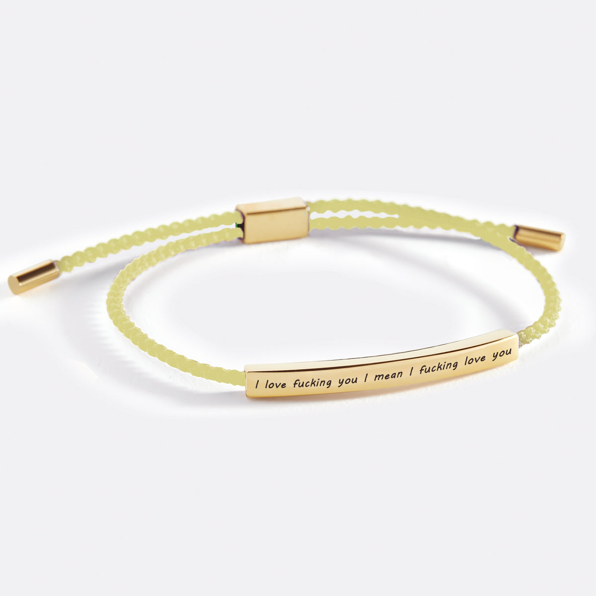 I Love F♥cking You I Mean I F♥cking Love you Inspire Bracelet in gold tone