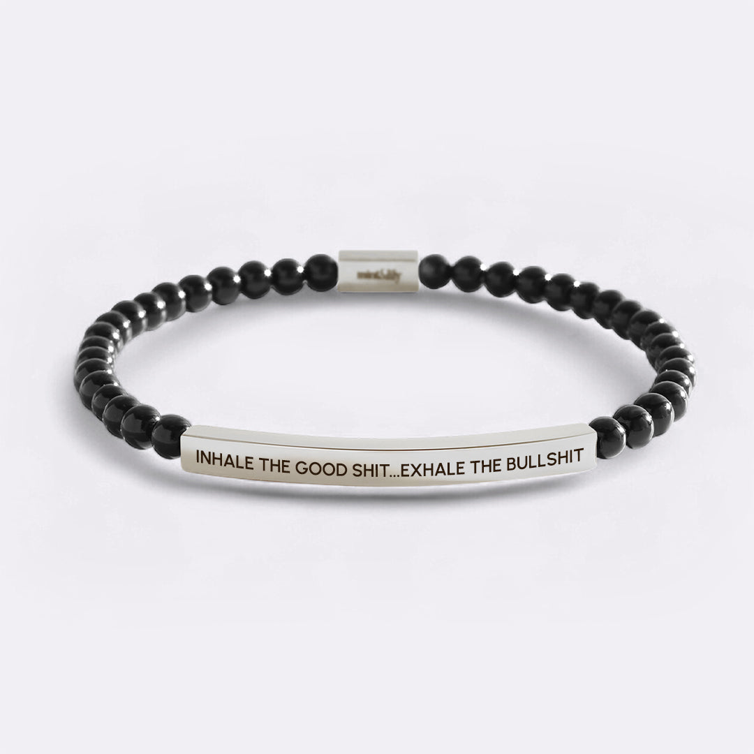 Inhale The Good Shit...Exhale The Bullshit Armband mit Perlen und inspirierendem Spruch