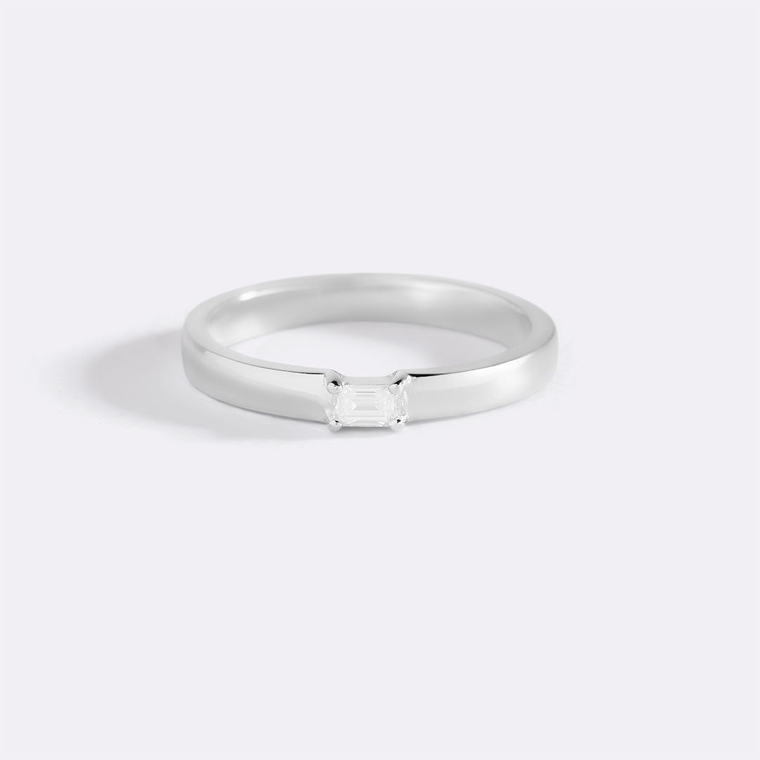 Baguette Diamond Band Ring in 925 sterling silver