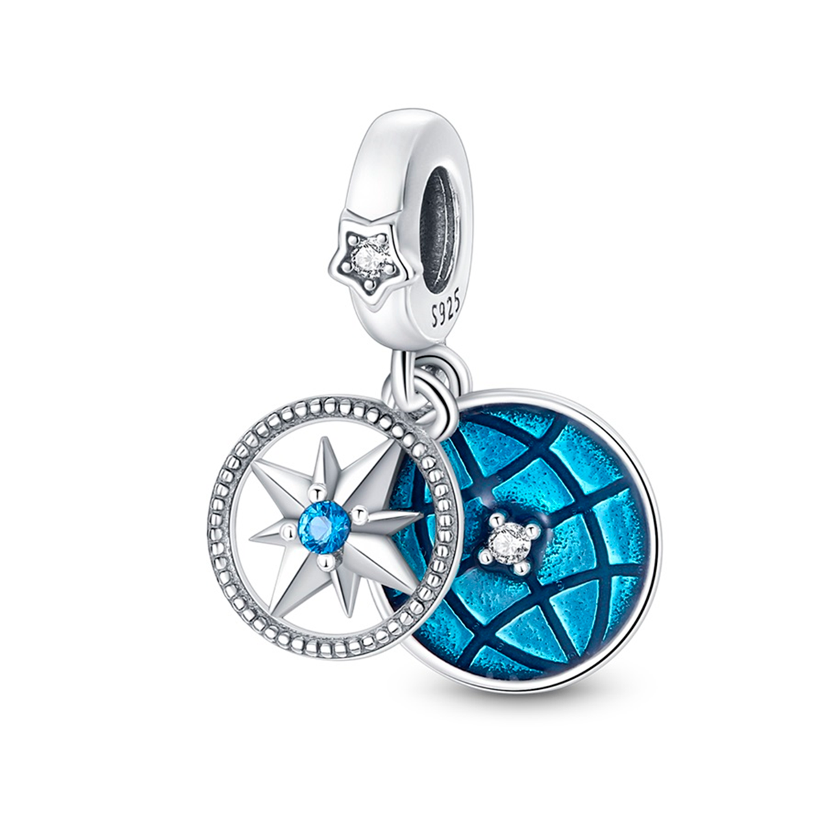 Compass Rose Charm in 925 Sterling Silver — Vanny Jewels