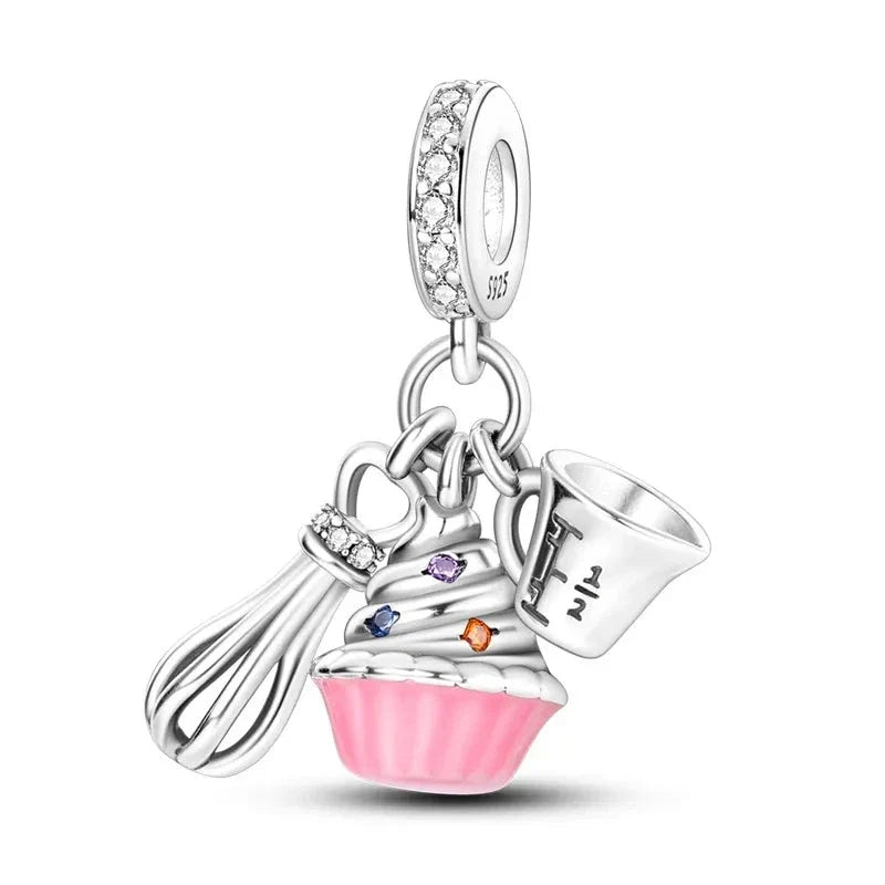Cooking Cake Charm in 925 Sterling Silver — Vanny Jewels