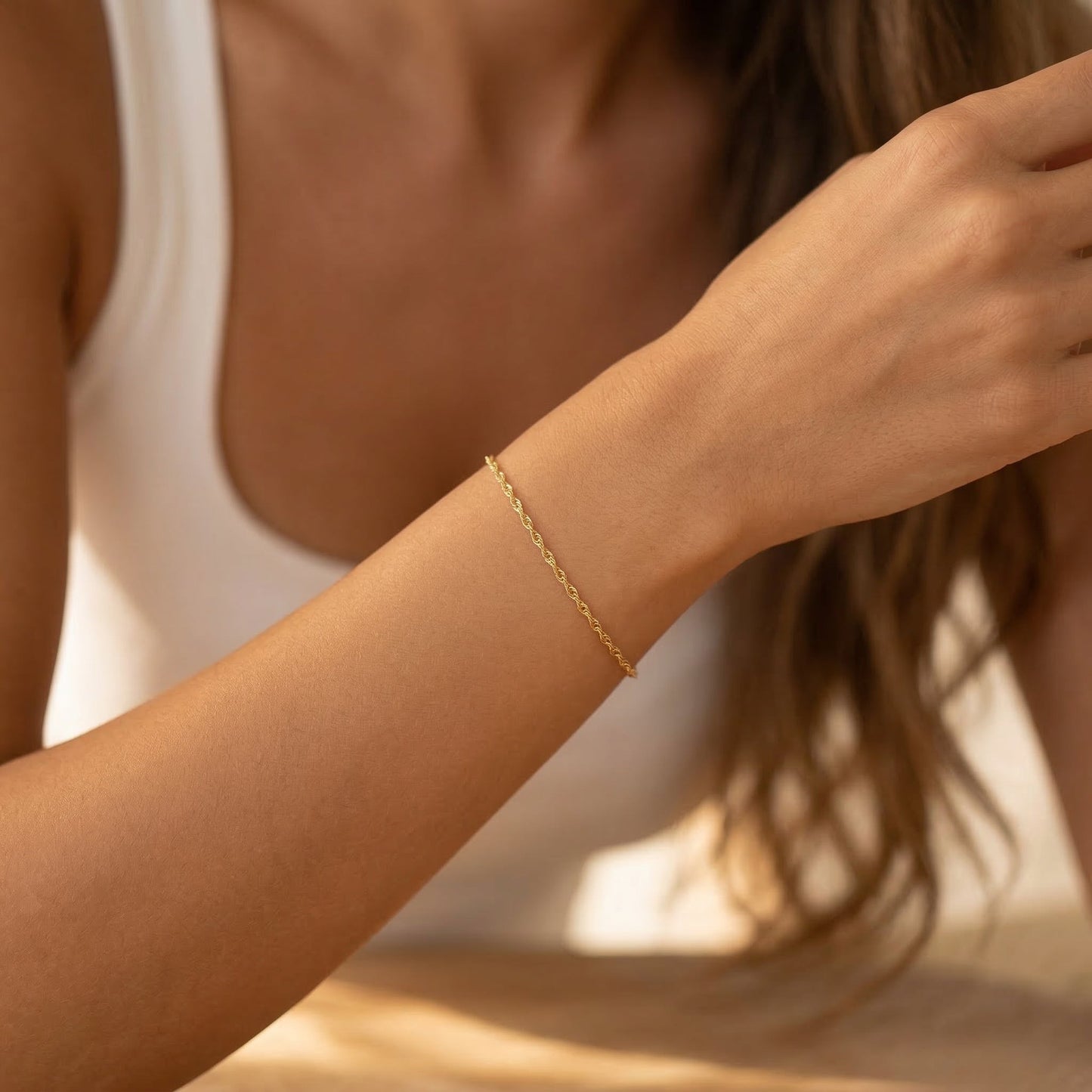 Singapore Twist Bracelet, worn on a model
