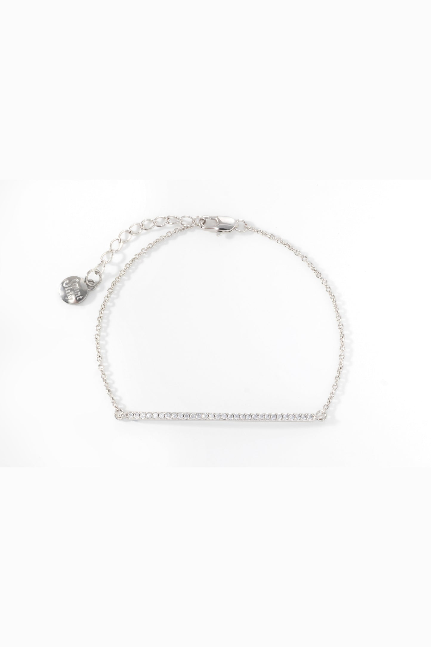 Sparkling Bar Bracelet in 925 sterling silver, flat lay detail