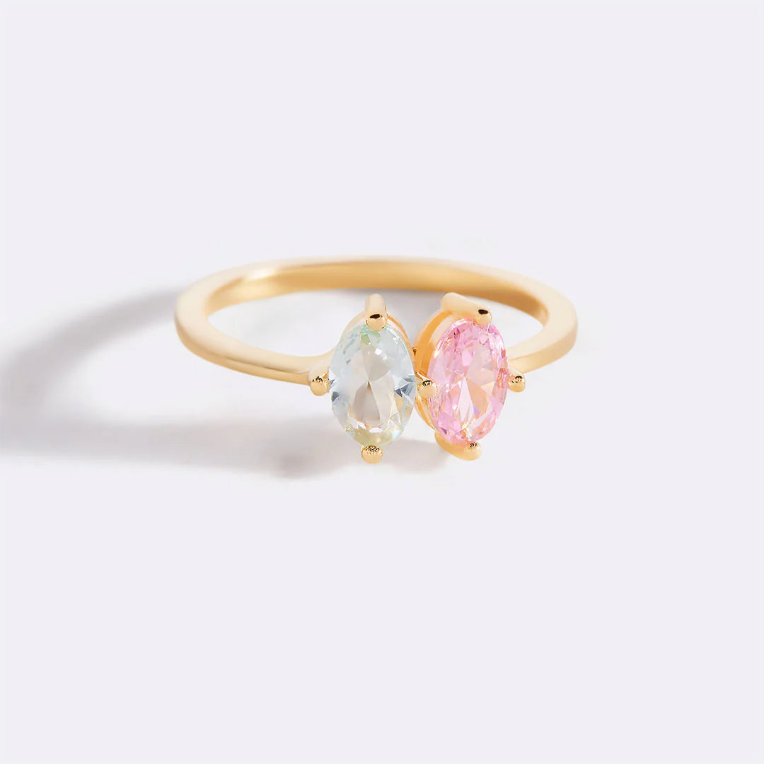 Geburtsstein-Ring im Marquise-Schliff