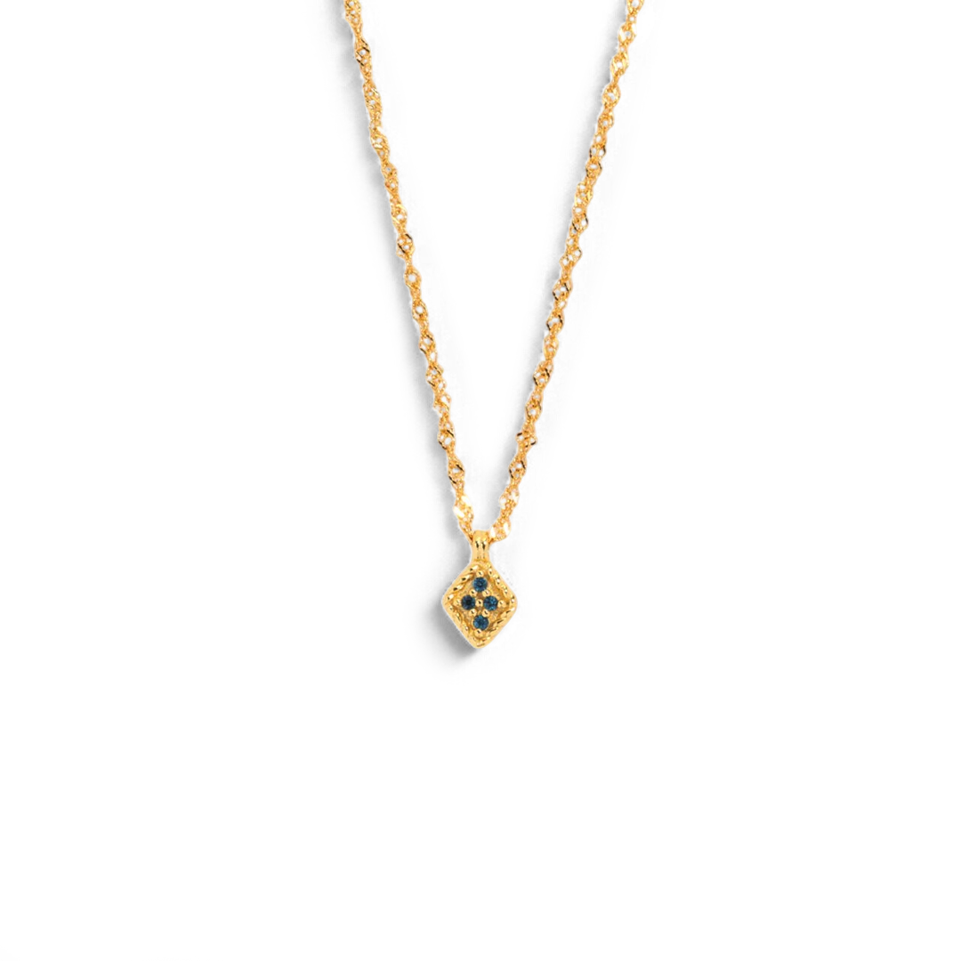 Dainty Birthstone Kite Necklace with December birthstone