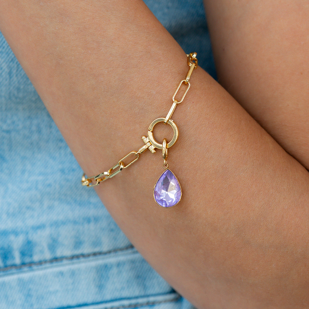 Teardrop Birthstone Charm with June birthstone