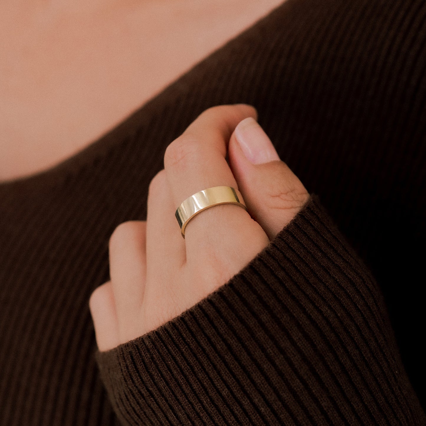 Gold Statement Stacking Ring in gold tone