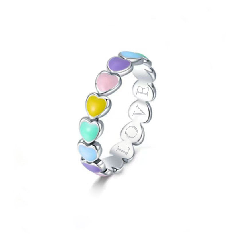 Anello Fascia Cuore Arcobaleno