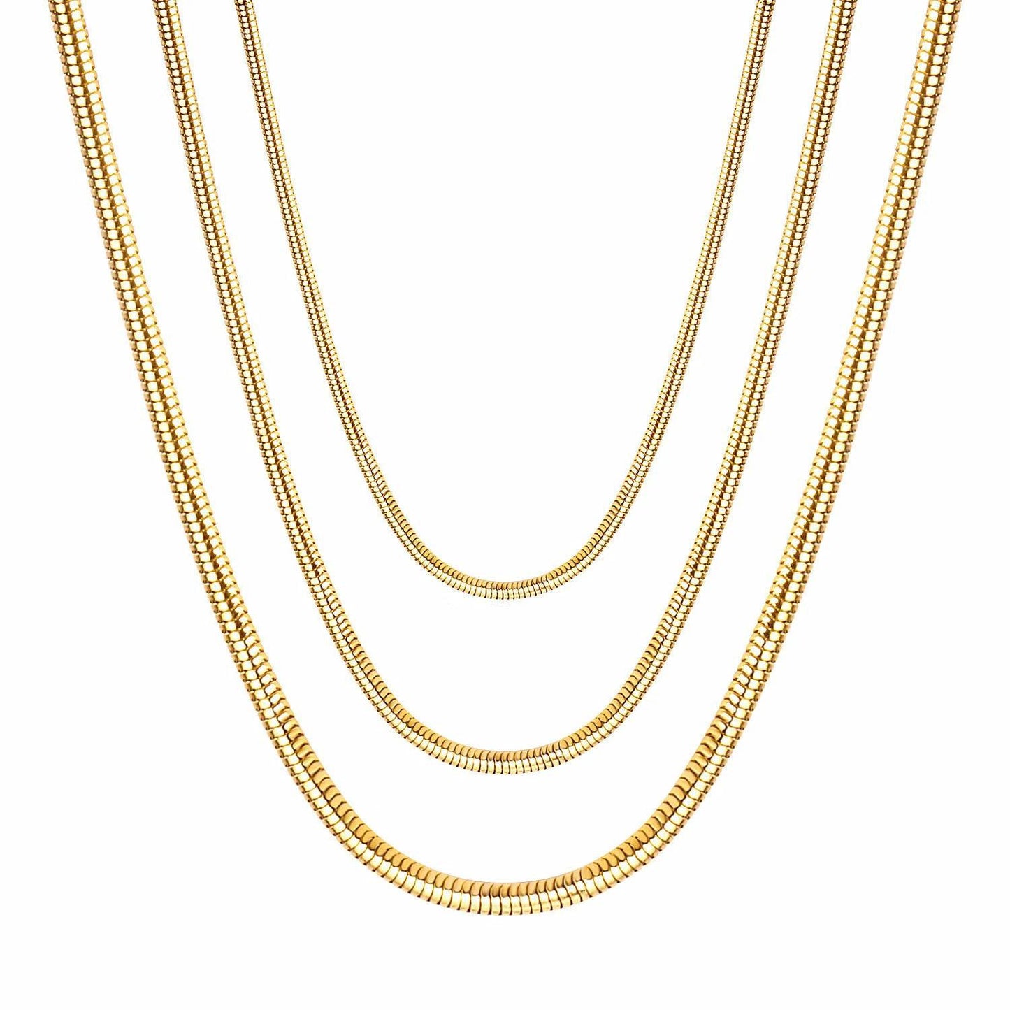 Snake Chain Necklace in gold tone