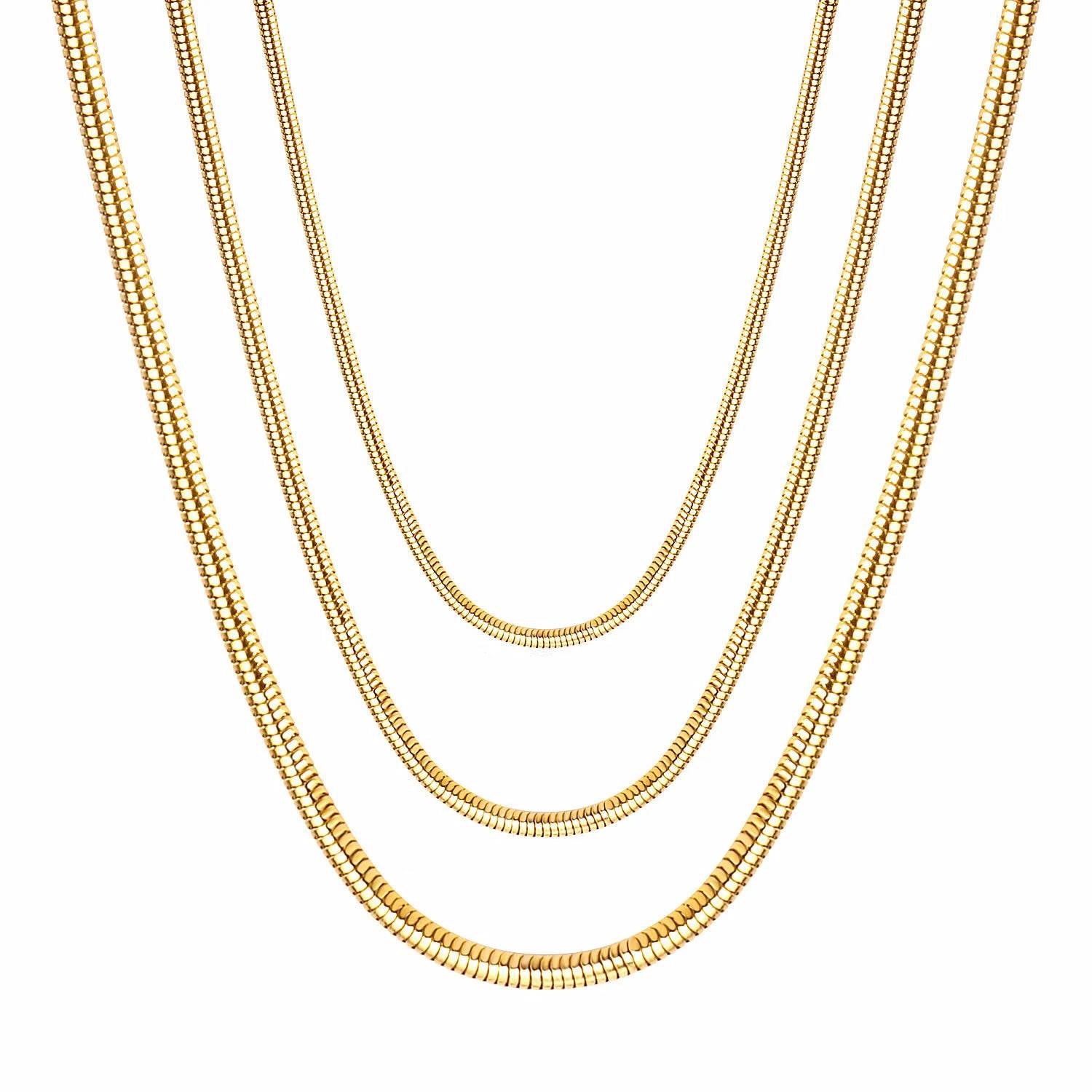 Snake Chain Necklace in gold tone