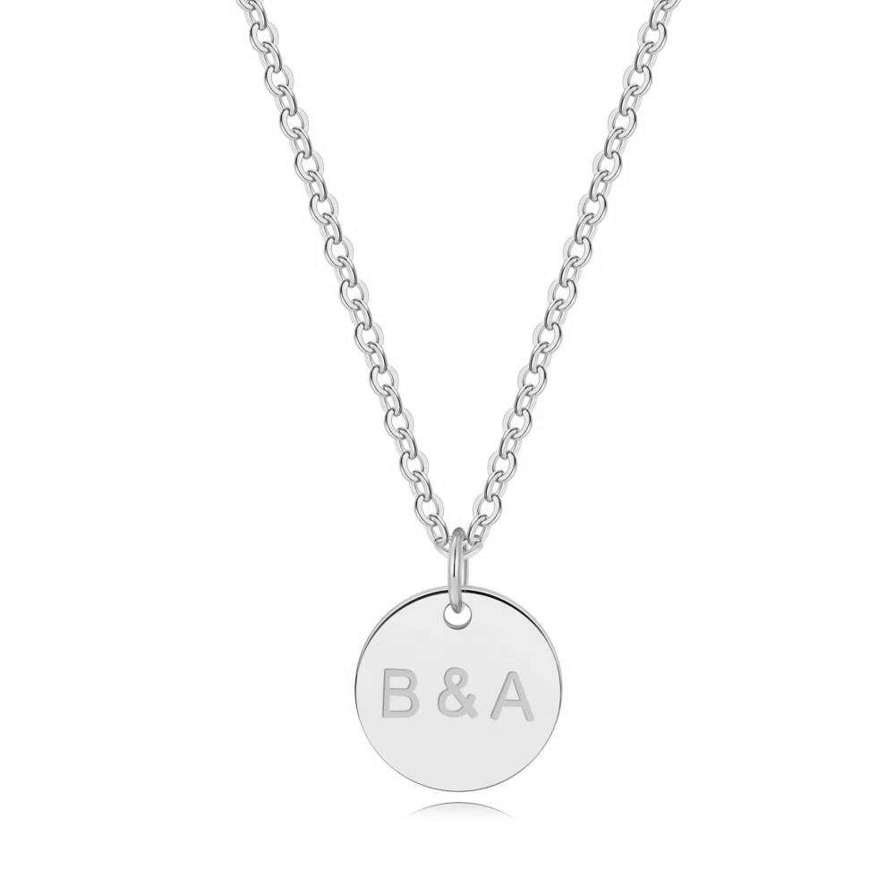 Love Disc Initial Necklace in 925 sterling silver