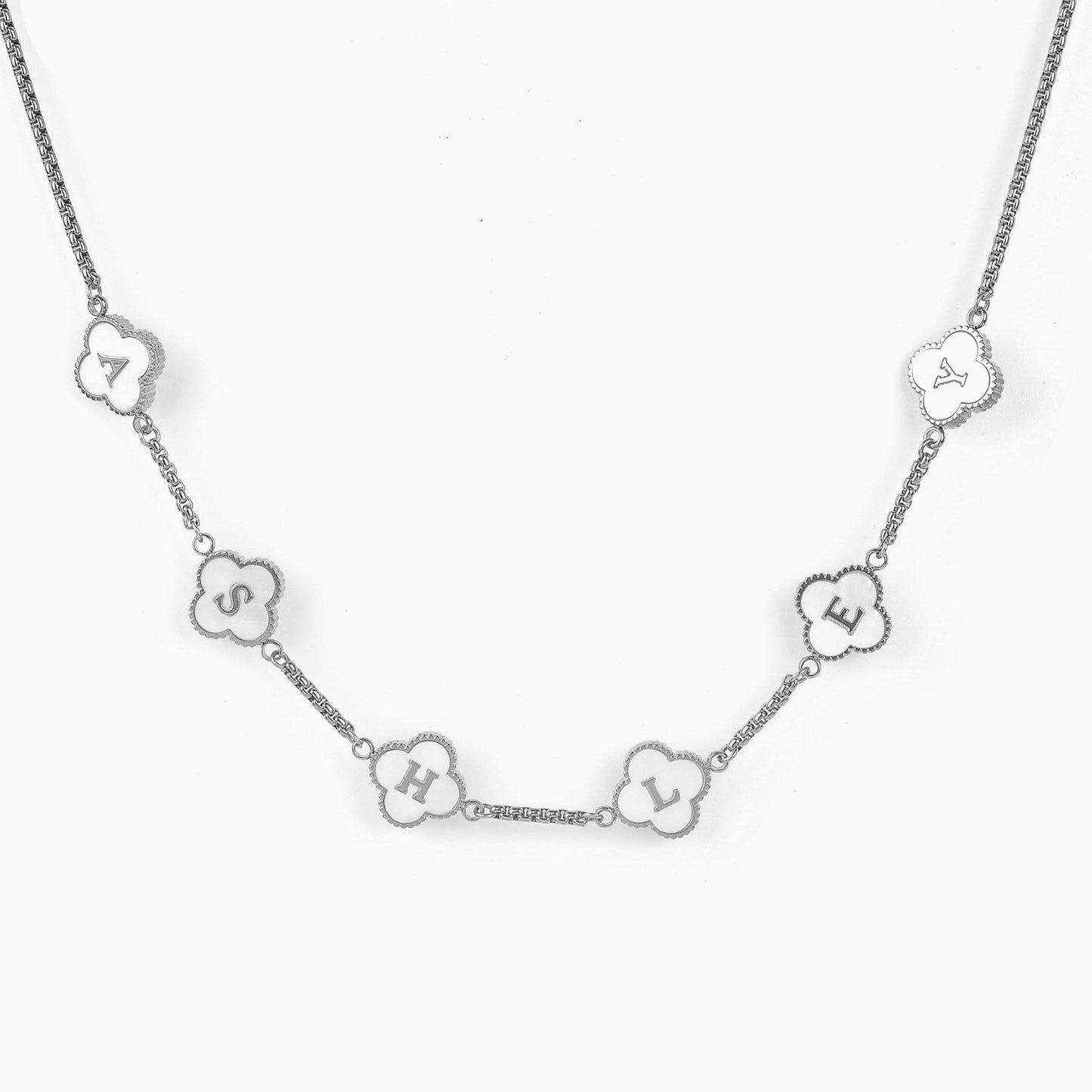 Clover Custom Name Necklace in 925 sterling silver