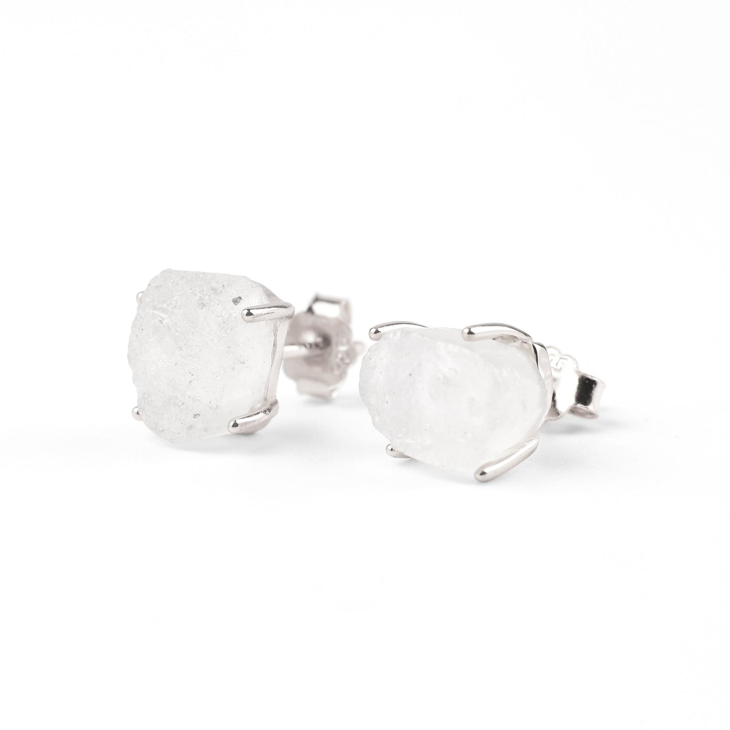 Moonstone Stud Earrings in 925 sterling silver