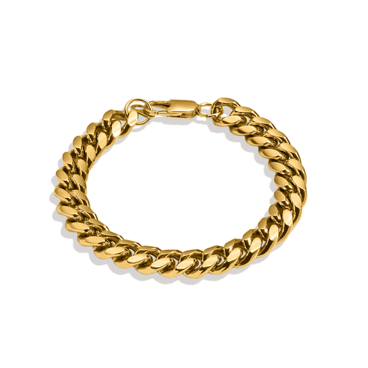 10mm Cuban Link Chain Bracelet in 18k Gold — Vanny Jewels