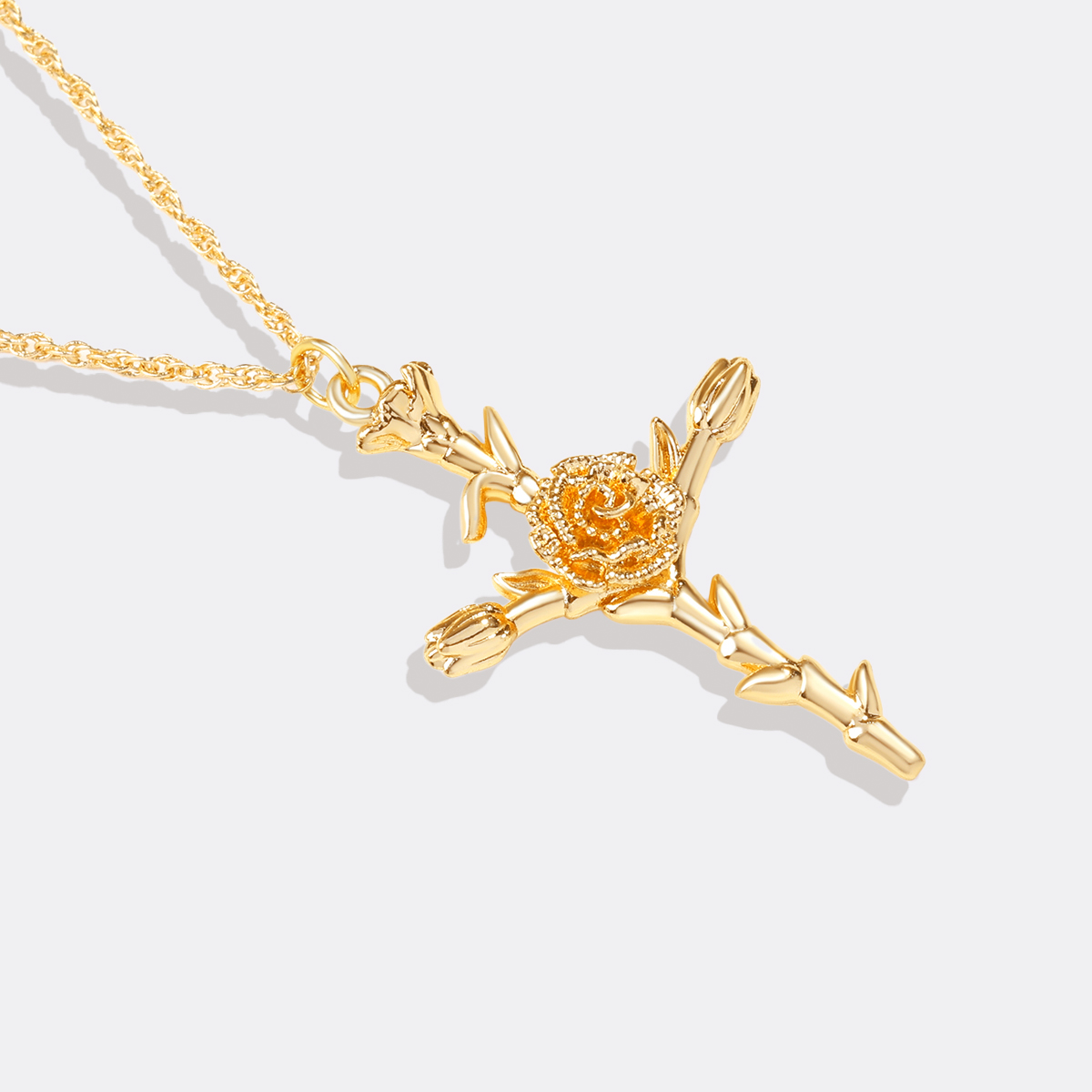 Collana con Pendente Croce Floreale