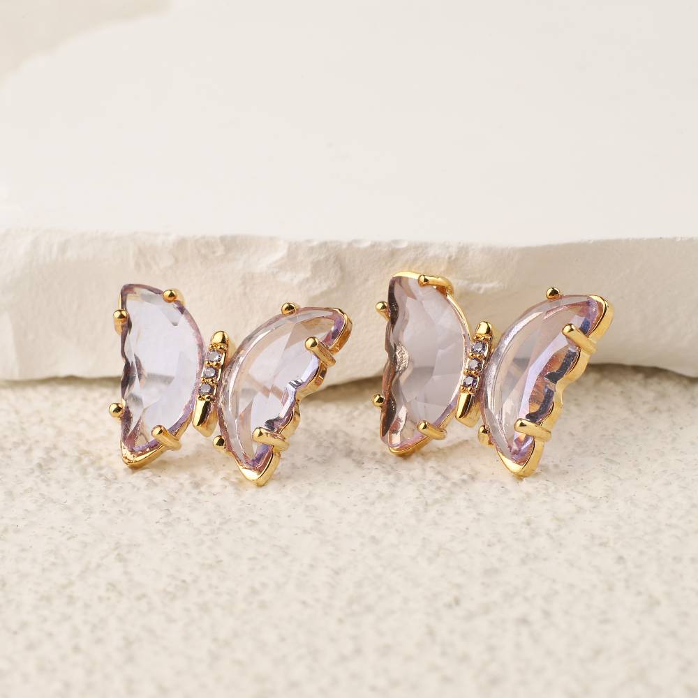Crystal Butterfly Stud Earrings