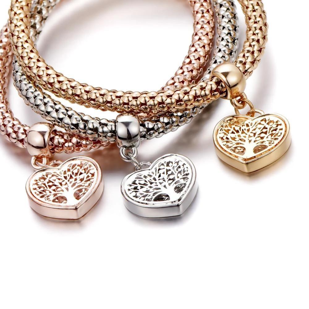Albero della Vita - Bracciale con ciondolo a cuore in edizione limitata