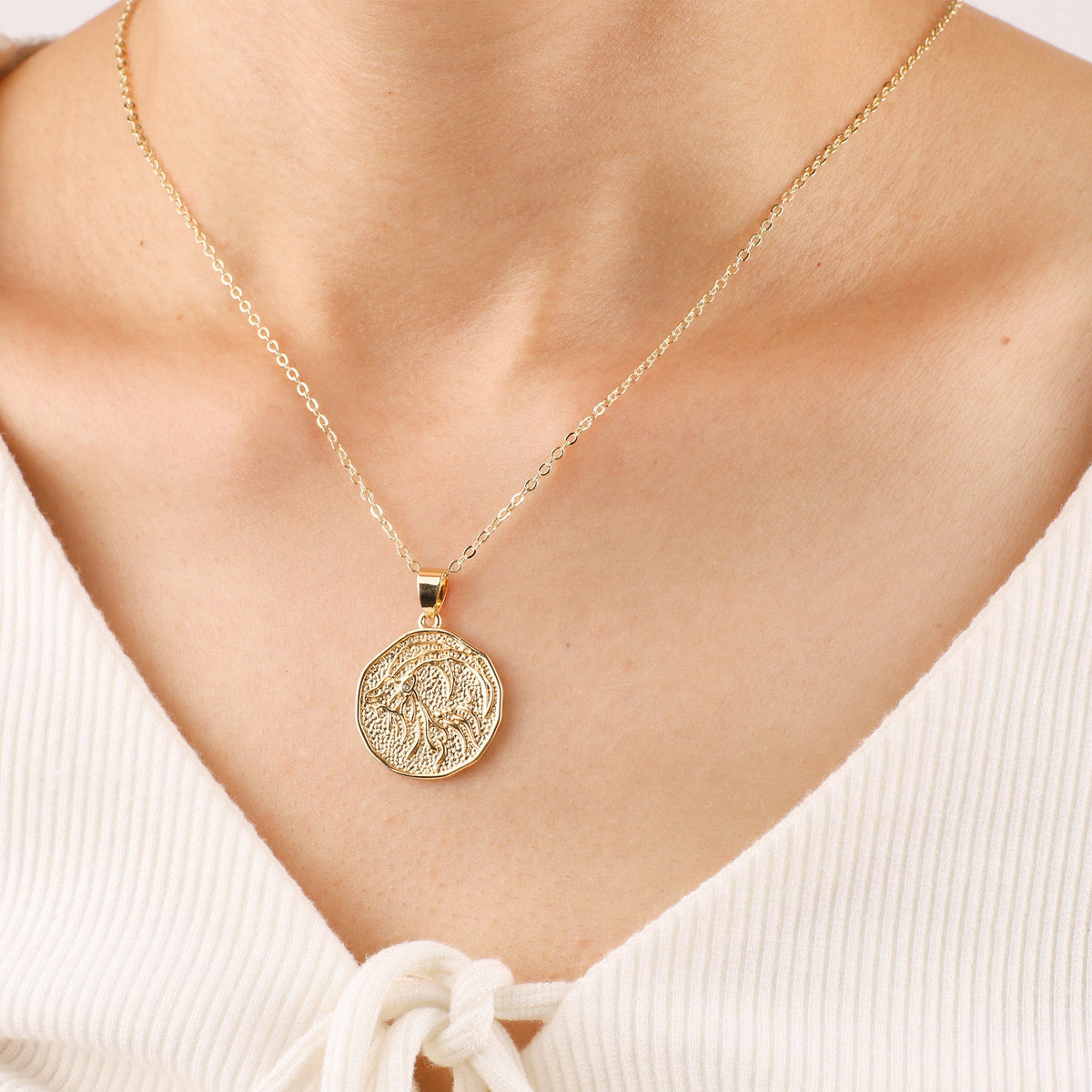 Collana Pendente Moneta Segno Zodiacale