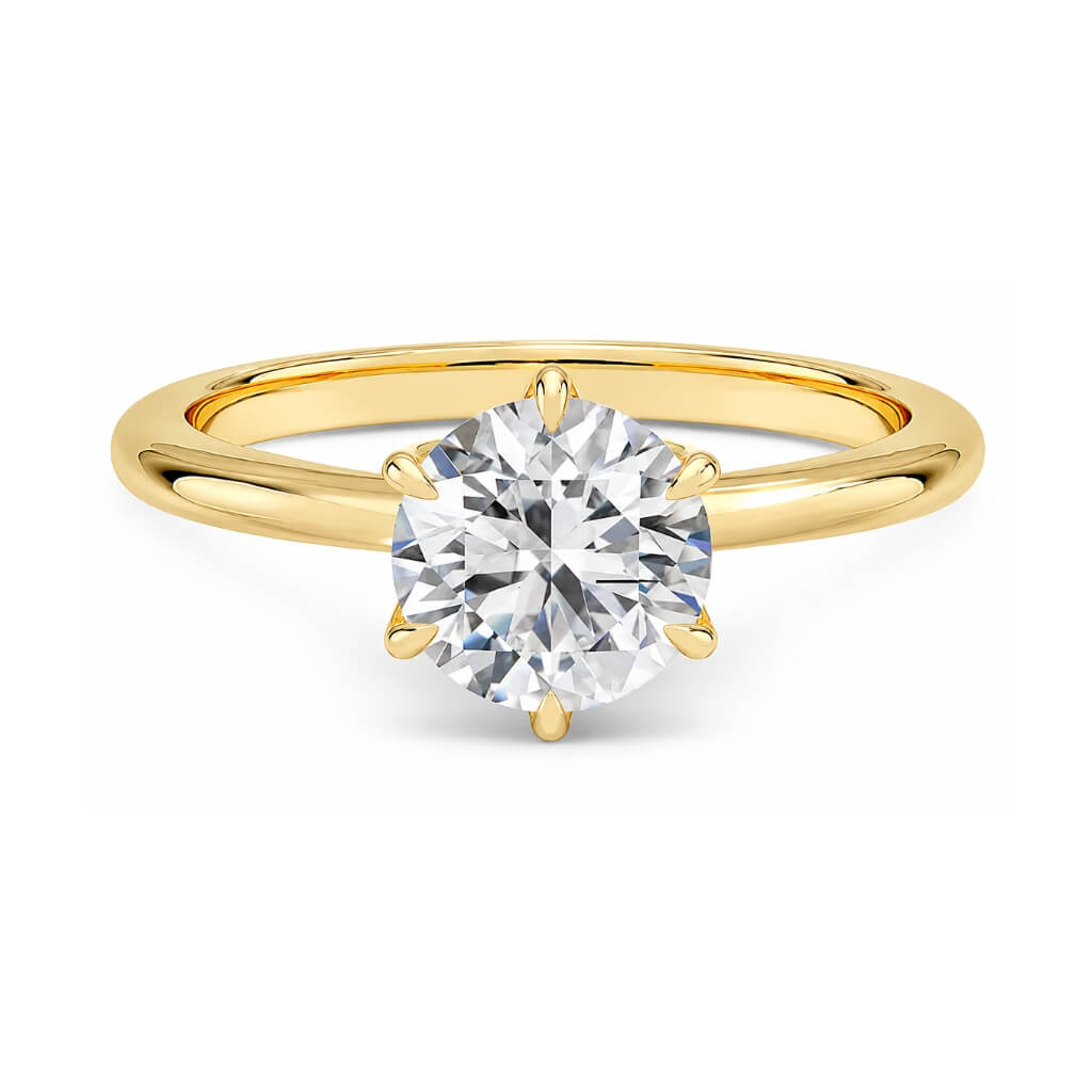 Luz 18k Gold Moissanite Engagement Ring in gold tone