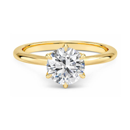 Luz 18k Gold Moissanite Engagement Ring in gold tone