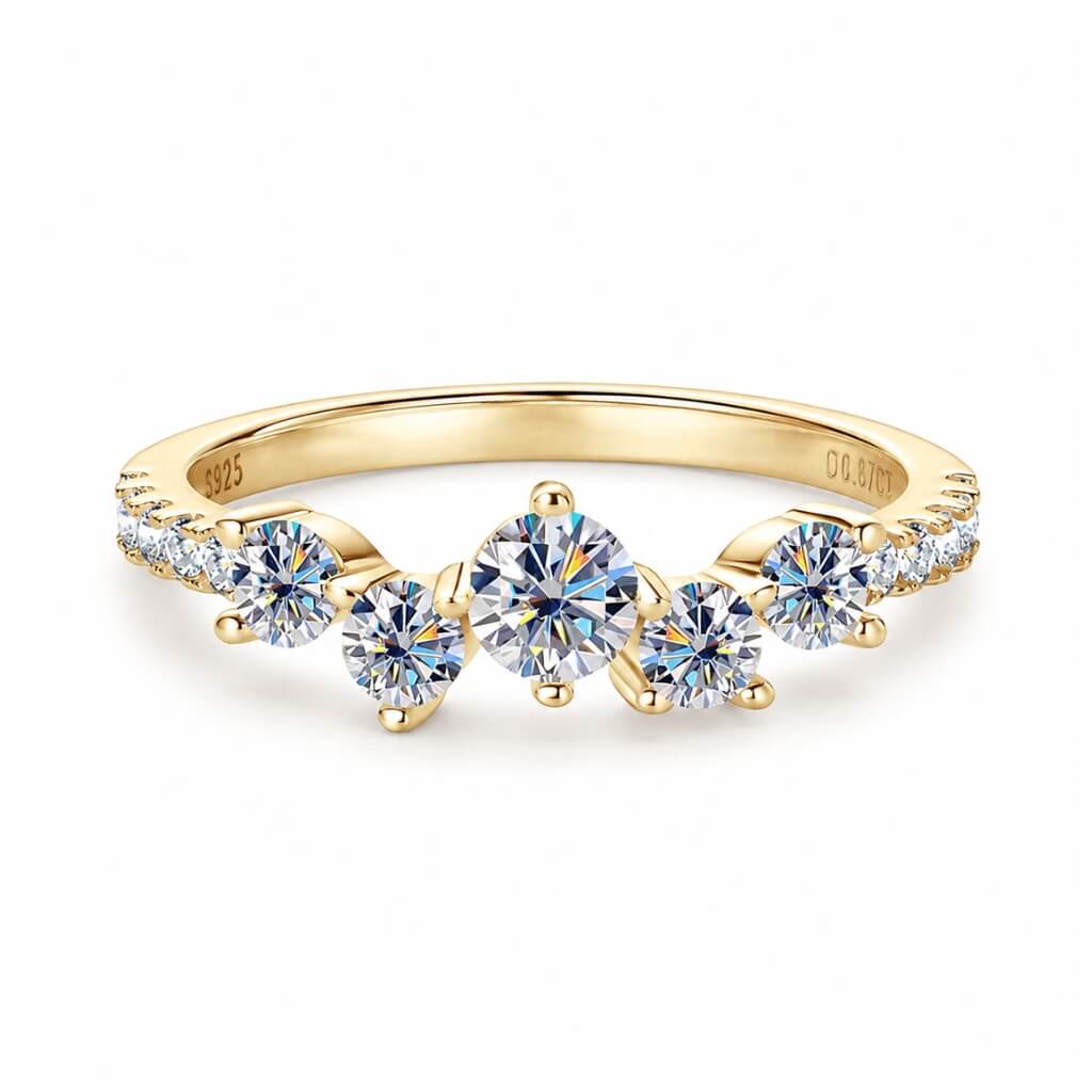 Soleil Gold Moissanite Engagement Ring in gold tone