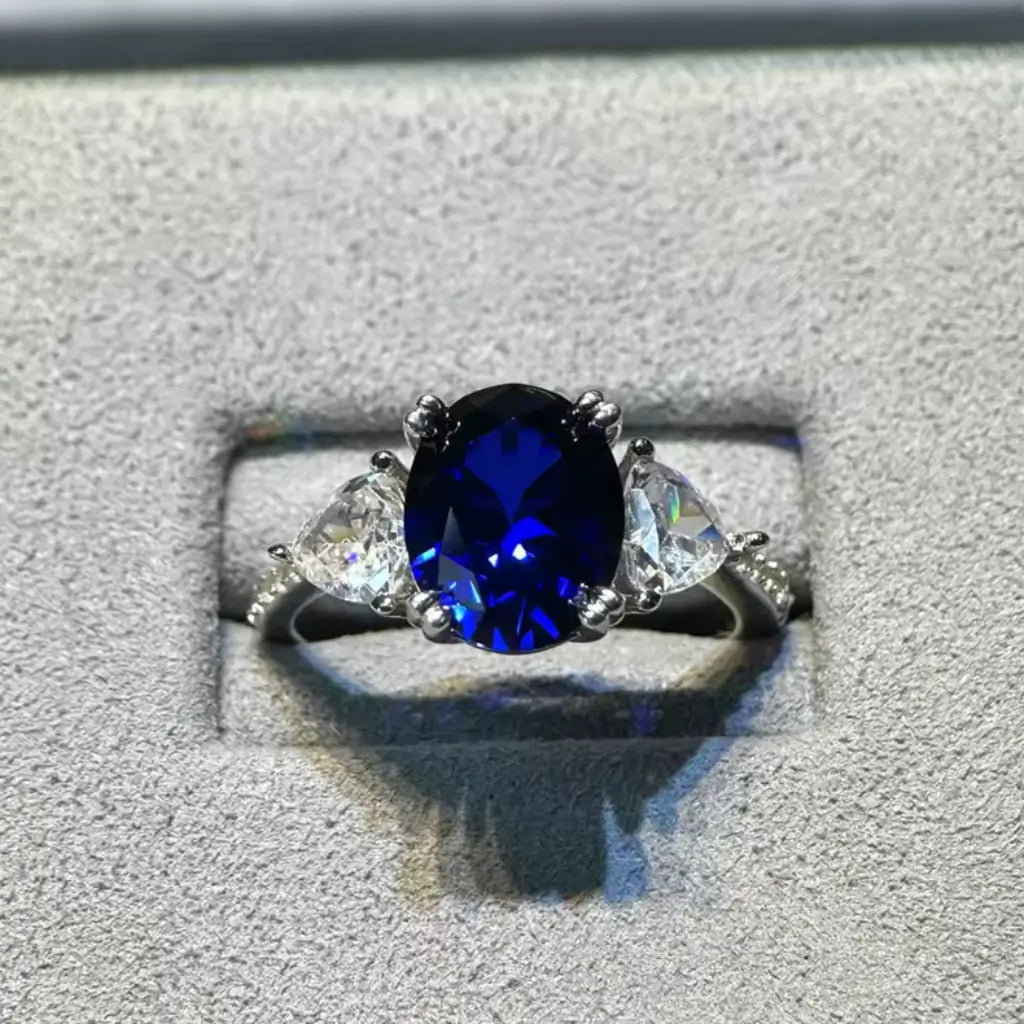 Zaffiro Silver Ring in 925 sterling silver