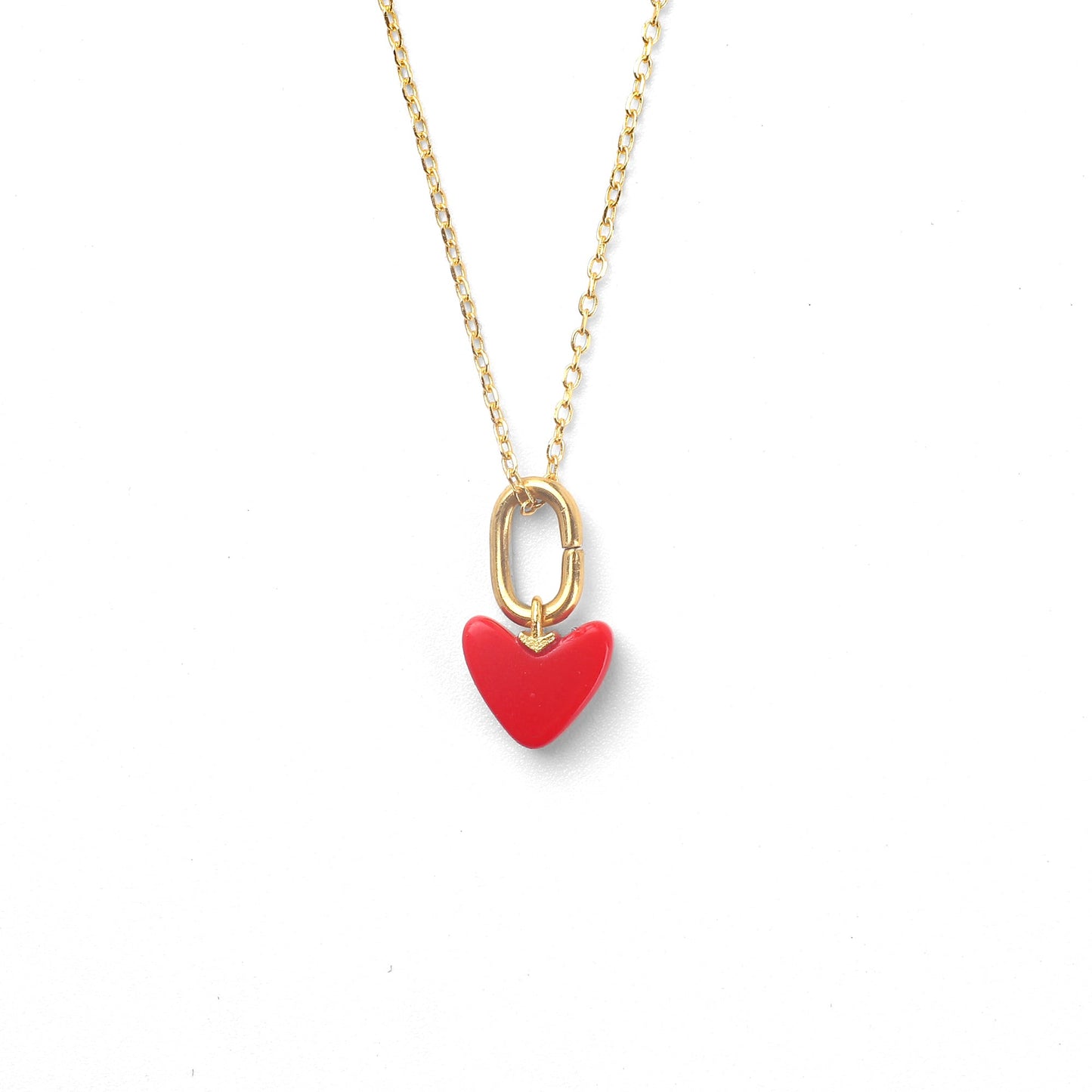 Red Enamel Heart Necklace