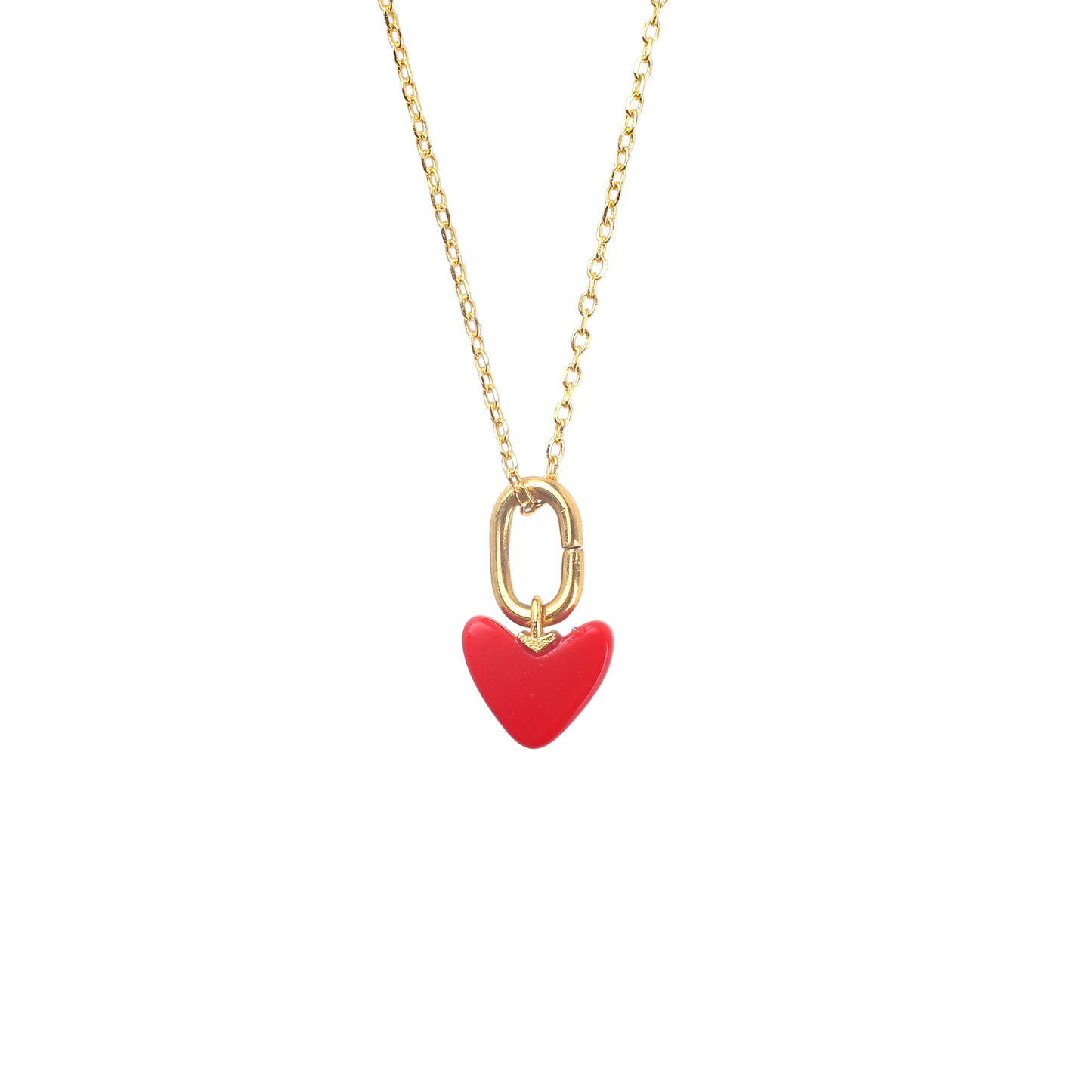 Red Enamel Heart Necklace in 925 Sterling Silver — Vanny Jewels