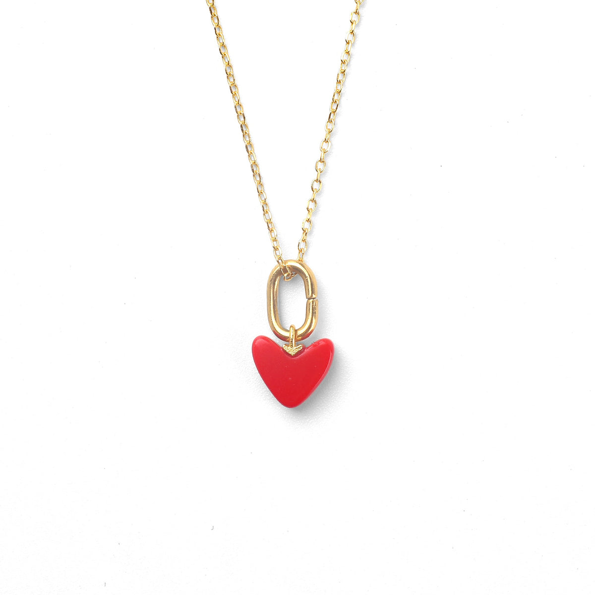 Red Enamel Heart Necklace