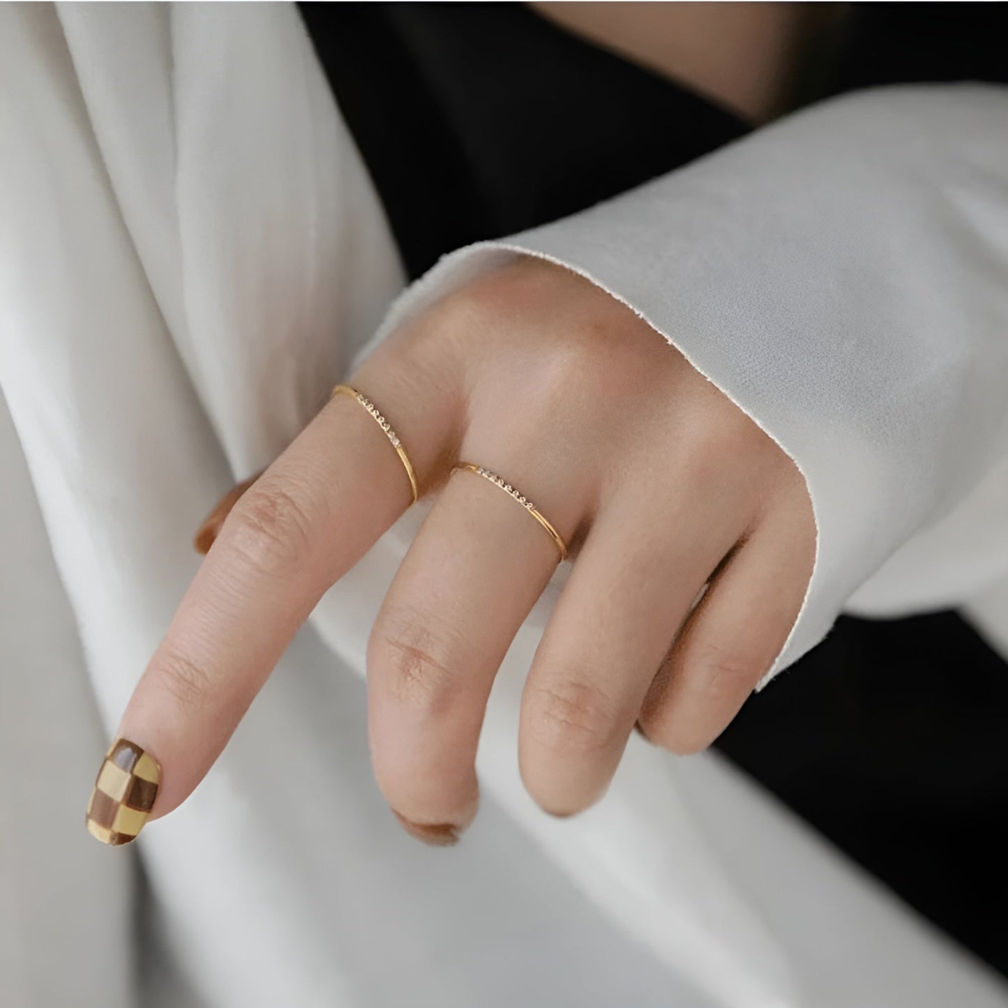 Raene Gold Half Eternity Ring in gold tone