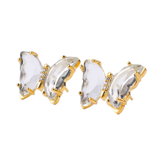 Crystal Butterfly Stud Earrings in 925 Sterling Silver — Vanny Jewels