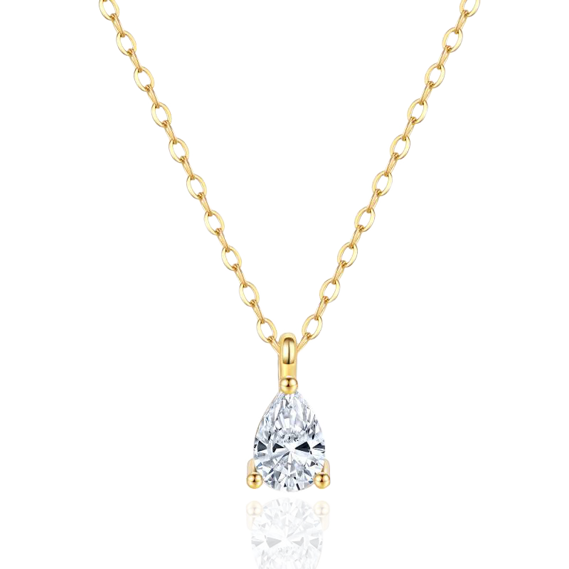 Solitaire Diamond Pendant Necklace in 925 Sterling Silver — Vanny Jewels