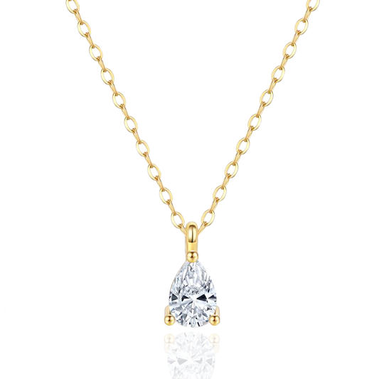 Solitaire Diamond Pendant Necklace in 925 Sterling Silver — Vanny Jewels