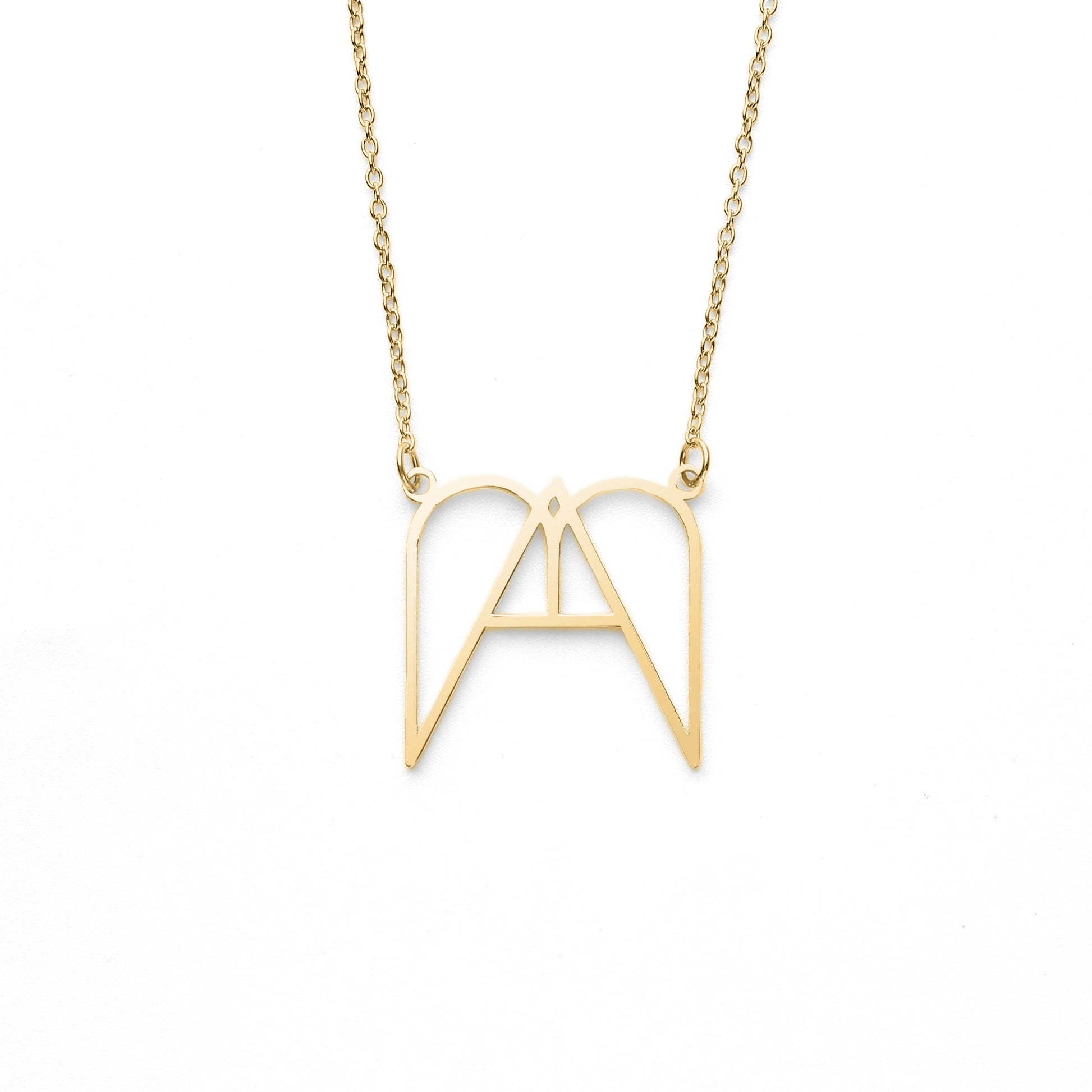 MAMA Minimalist Monogram Necklace in gold tone