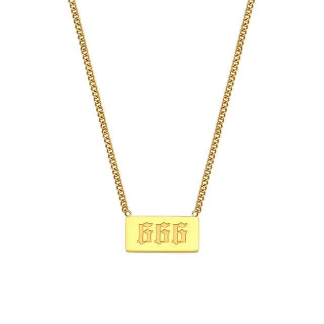 Angel Number Bar Necklace, in its gift packaging