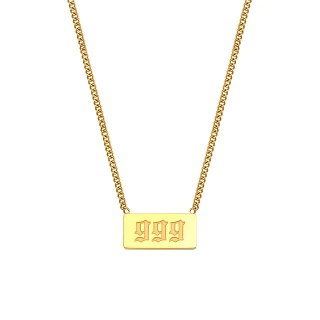 Angel Number Bar Necklace, in its gift packaging