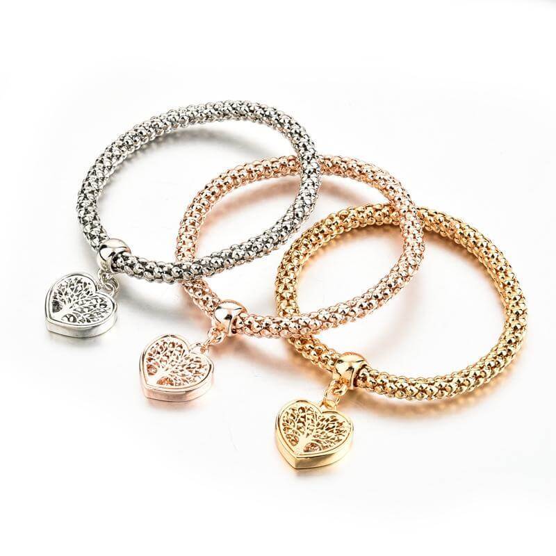 Albero della Vita - Bracciale con ciondolo a cuore in edizione limitata