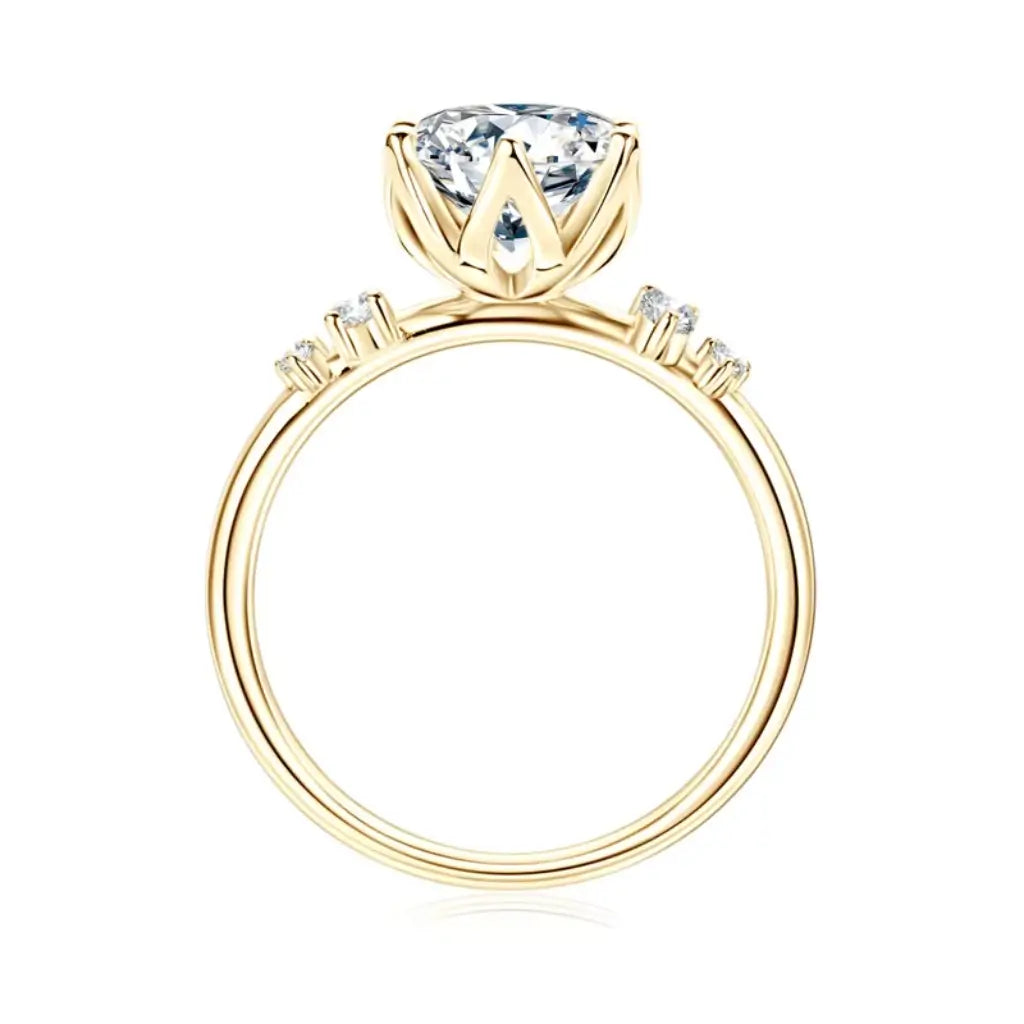 Amour 18k Gold Moissanite Engagement Ring in gold tone