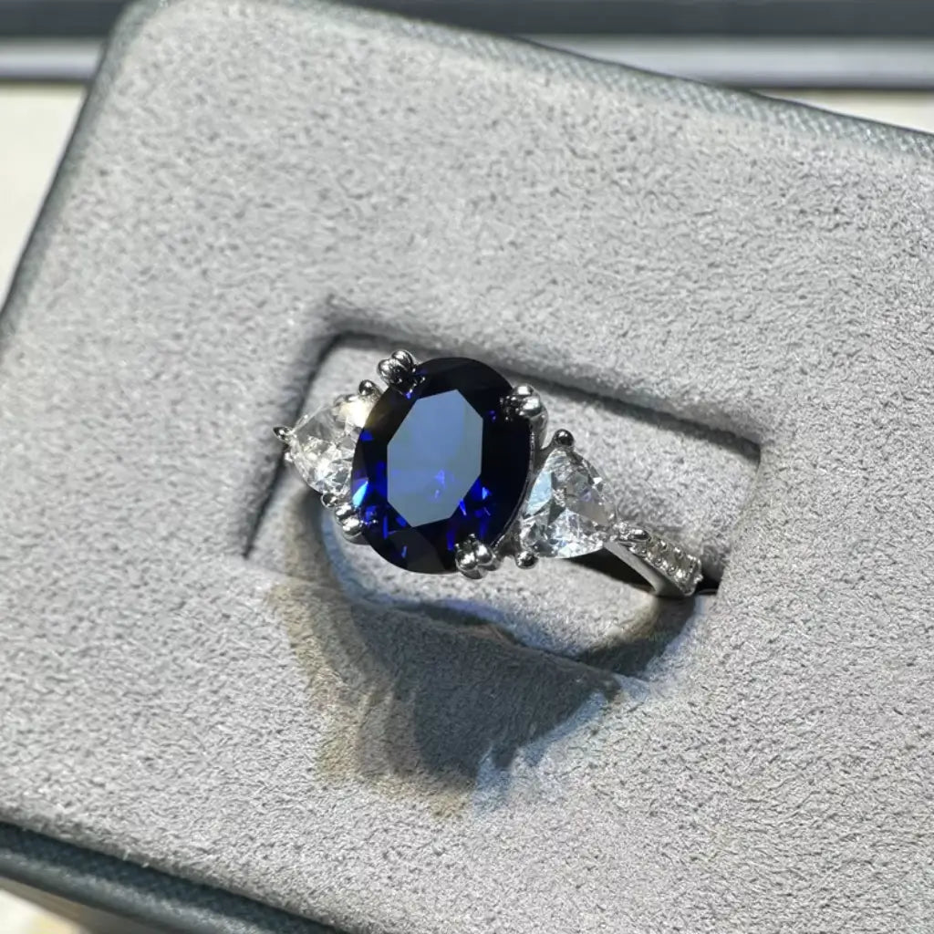 Zaffiro Silver Ring in 925 sterling silver